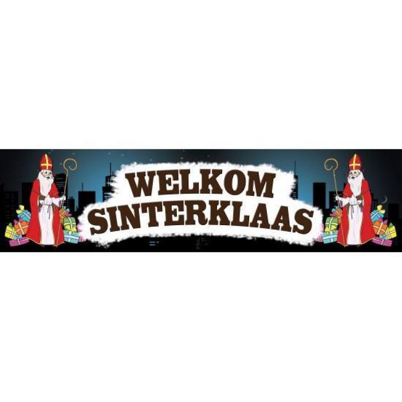 Sinterklaas PVC spandoek 200 x 50 cm - Sinterklaas versier..
