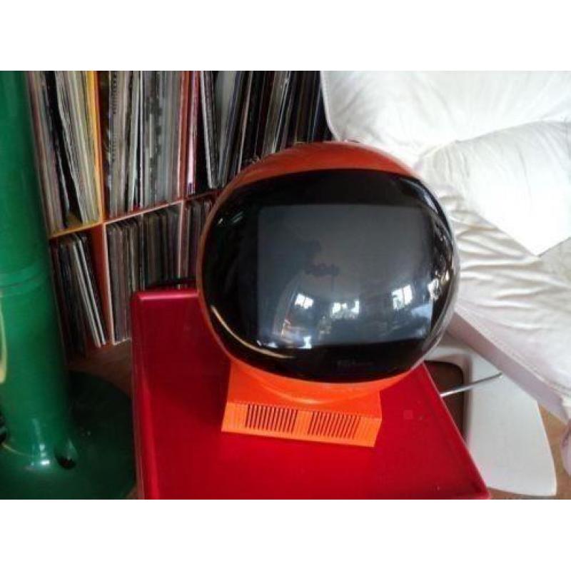 Videosphere JVC bol tv oranje space age design jaren 70