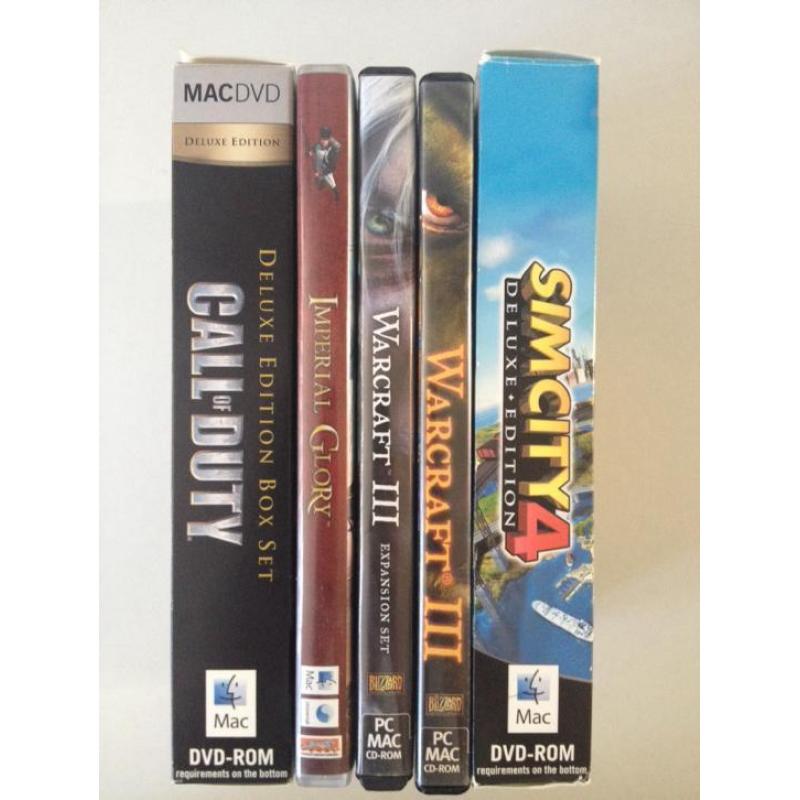 Mac games Simcity 4, Call of Duty, Imperial Glory, Warcraft