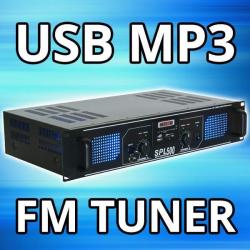 500W DJ PA Versterker met USB MP3 en FM *Gratis in huis!*