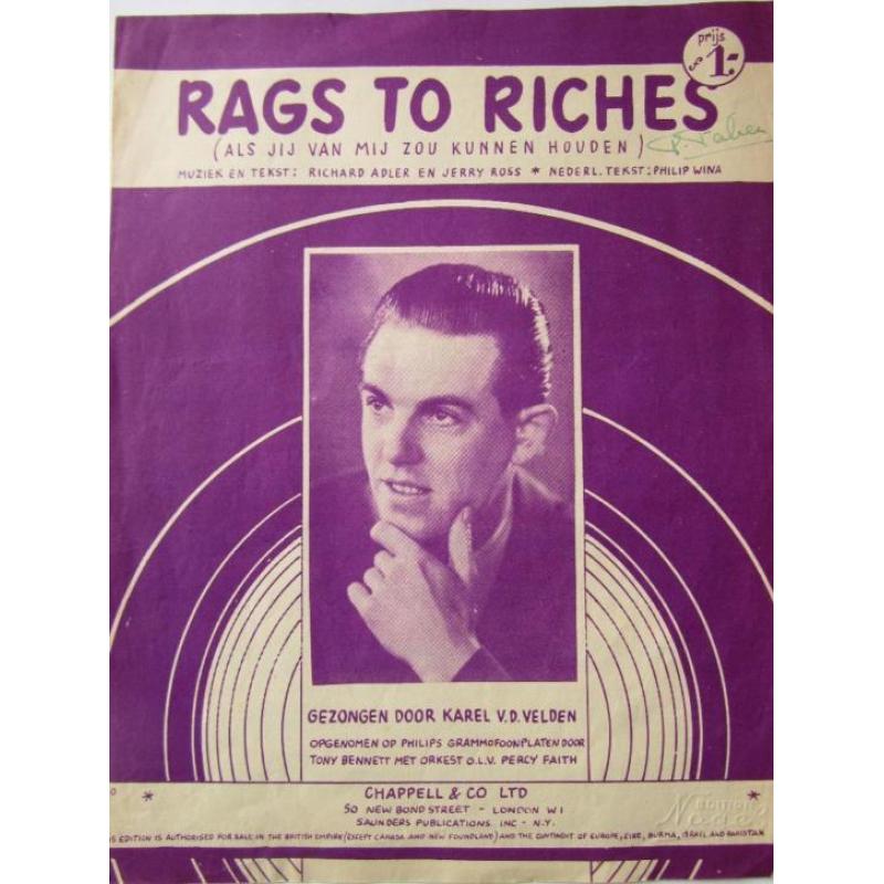 RAGS TO RICHES **Oude Bladmuziek uit 1953**