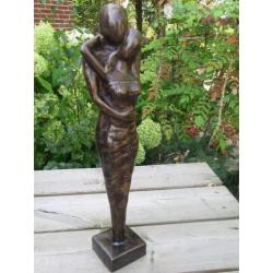 bronzen beeld / SAMEN / man en vrouw / 46 cm hoog