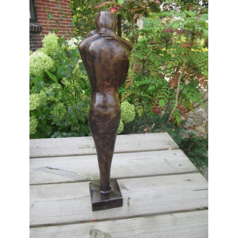 bronzen beeld / SAMEN / man en vrouw / 46 cm hoog