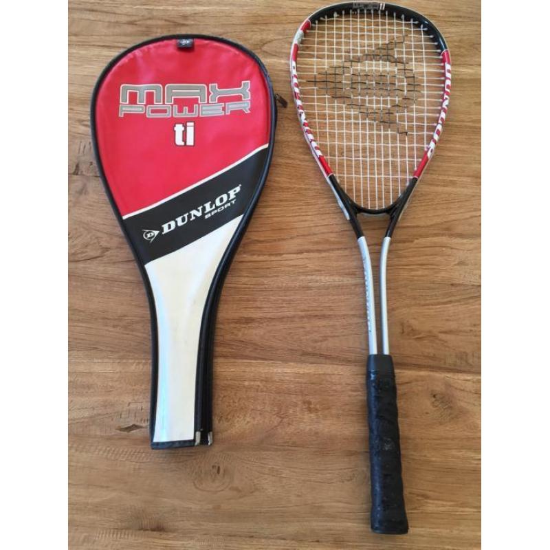 Dunlop Squash racket met hoes