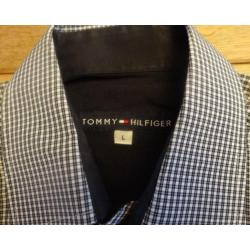 TOMMY HILFIGER MT L overhemd zwart geblokt L79cm B59cm LARGE