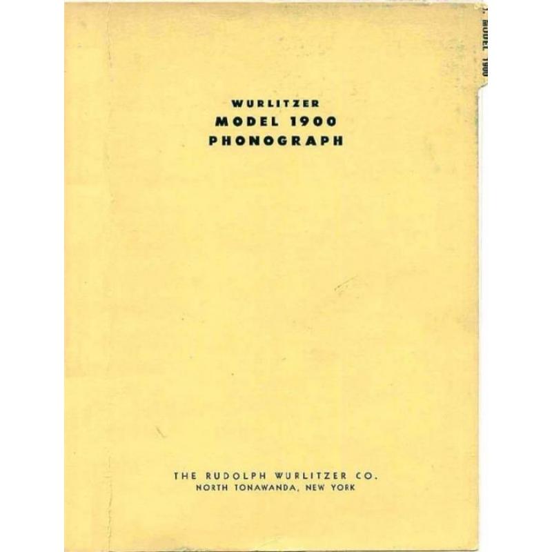 Een haarscherp manual voor een Wurlitzer model 1900 of 1800