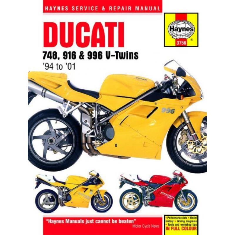 Ducati 748, 916 and 996 4-valve V-Twins 1994 - 2001 Nieuw !!