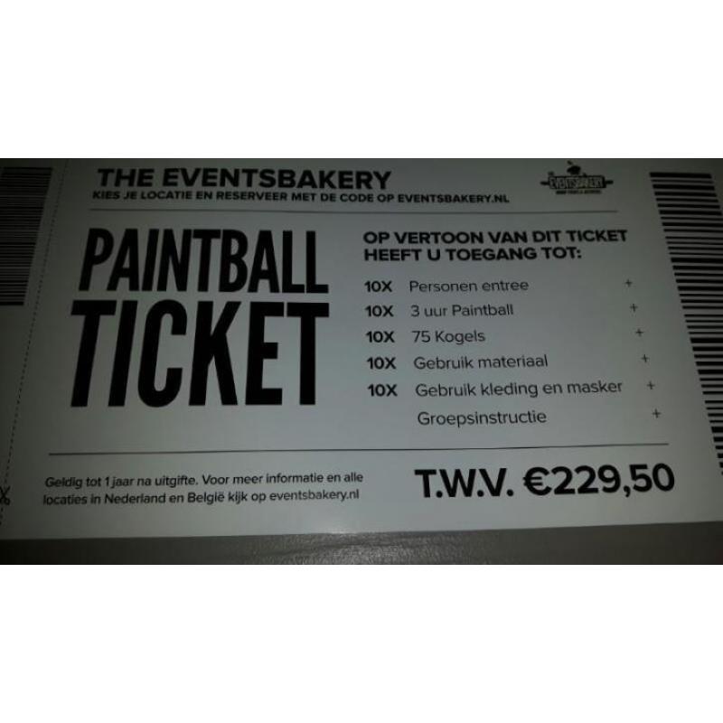 Paintball ticket voor 10 personen