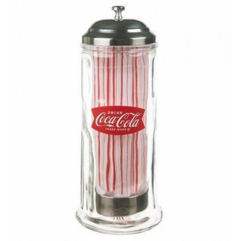 coca cola rietjes dispancer glas nieuw in doos