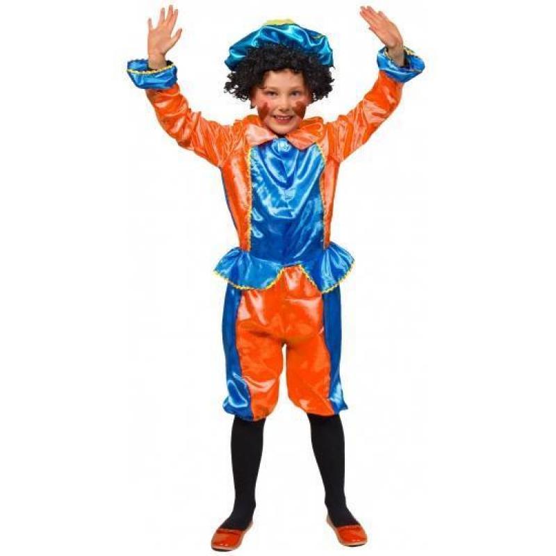 Oranje met blauw pietenpak voor kids - Zwarte pieten kostuum
