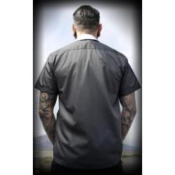 Rumble59 - lounge shirt - flying dices rockabilly met embroi