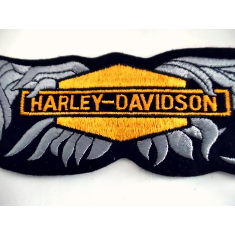 Harley davidson 8x21cm nieuw stoffen opnaai embleem mooi