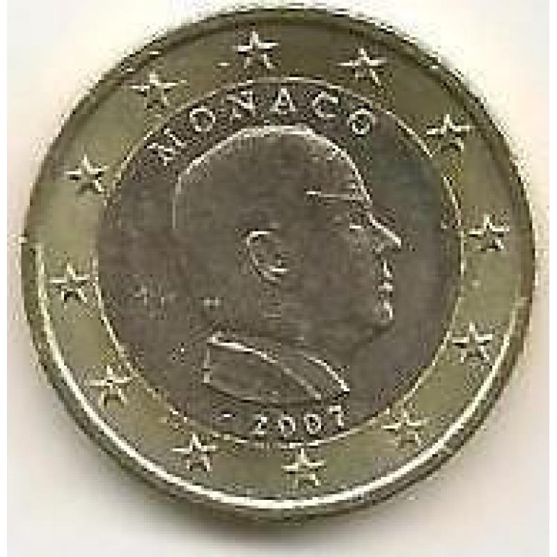 1 euro 2007 Monaco Zonder Munttekens Zeldzaam