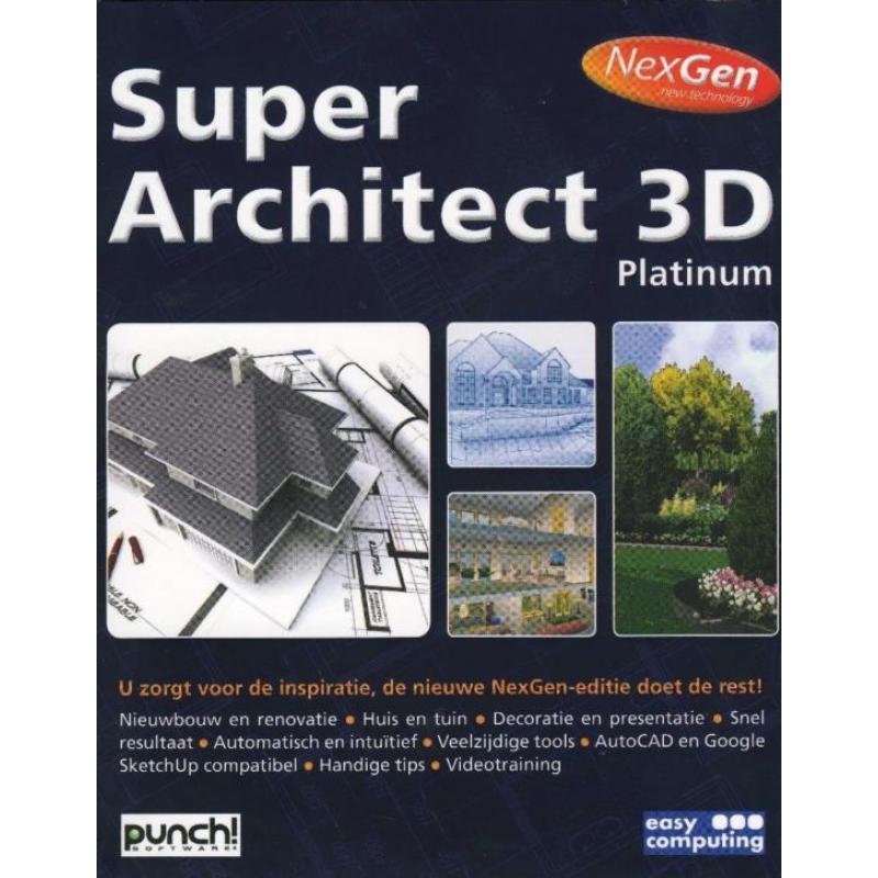 Te koop Super Architect 3D Platinum NexGen NL Cad programma