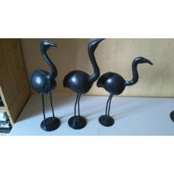 Flamingo's zwart metaal