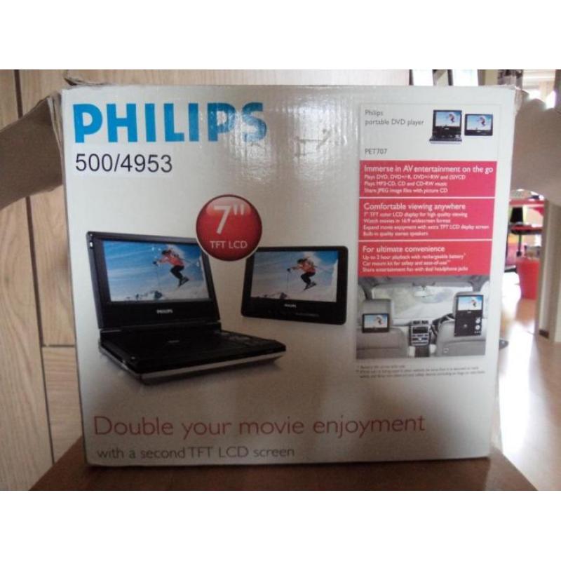draagbare dvd-speler Philips met 2 schermen 7" auto of vakan