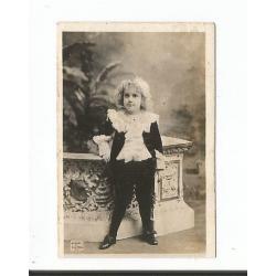 Nr. 978 : Oud klein zwartwit fotootje : kind in kostuum