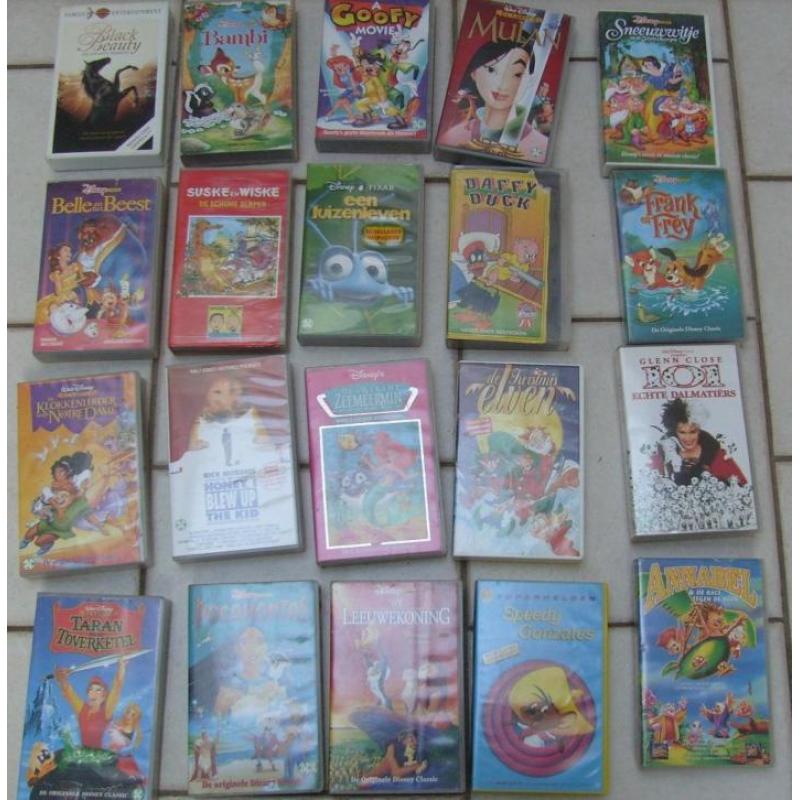 37 videobanden voor VHS; Junglebook e.a.