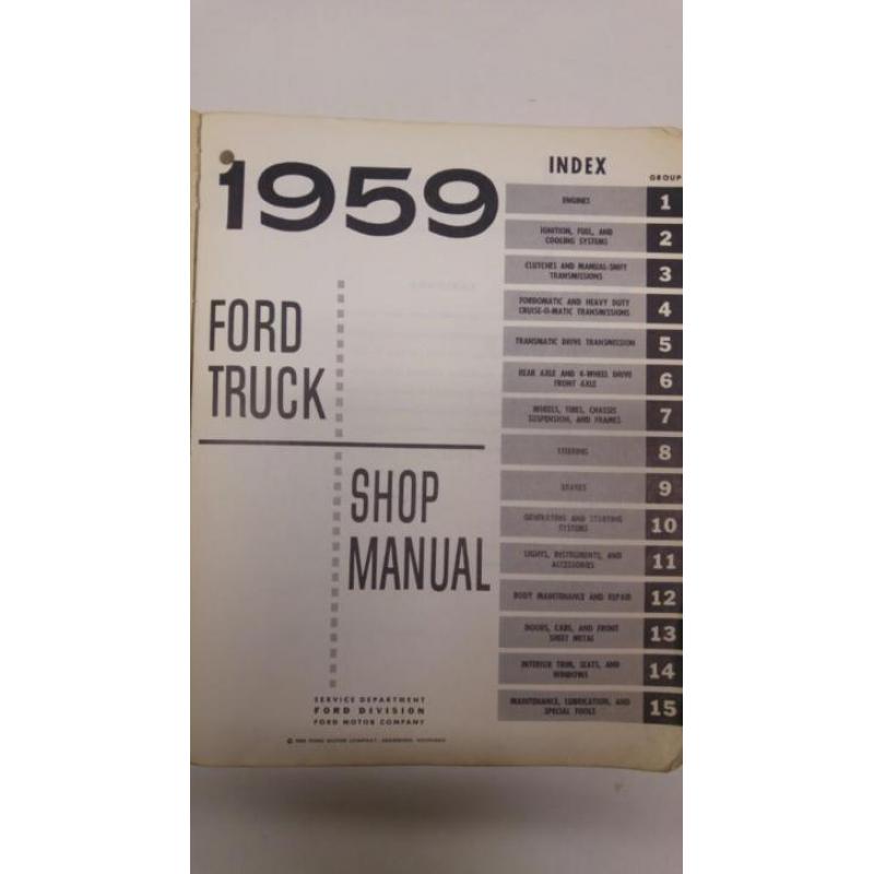 Ford truck shop manual 1959
