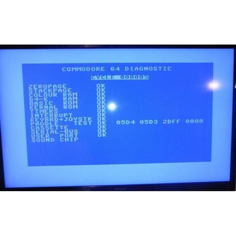 Commodore 64 diag cardridge met test connectors
