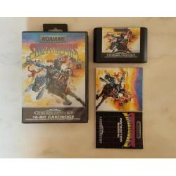 Sunset Riders (Mega Drive) Uitstekende Staat + Konami Poster