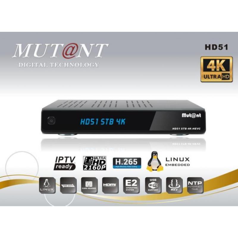 Mut@nt HD51 4K-HEVC UltraHD twin Combo Receiver