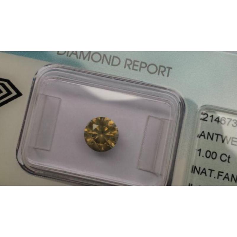 1 Karaat Diamant 1 carat Diamond fancy Yellow 1.00ct diamant