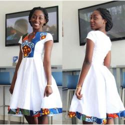 Mooie kleurijke jurken met Africaanes stoffen gemaakt