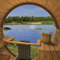 Buiten sauna GLAZEN ACHTERKANT | buitensauna deluxe fins