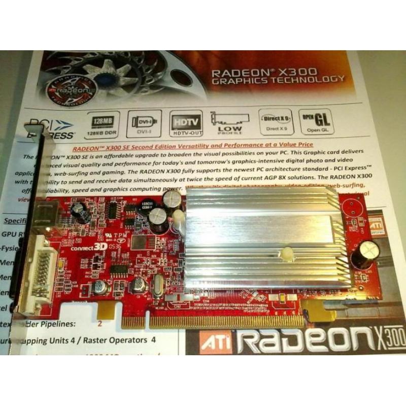 C3D ATI Radeon X300 SE Low Profile 128MB DDR PCI-E PCIe x16