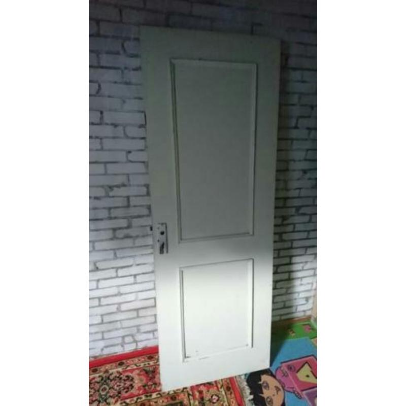 mooie nette wit hard houten binnen-buiten deur als nieuw