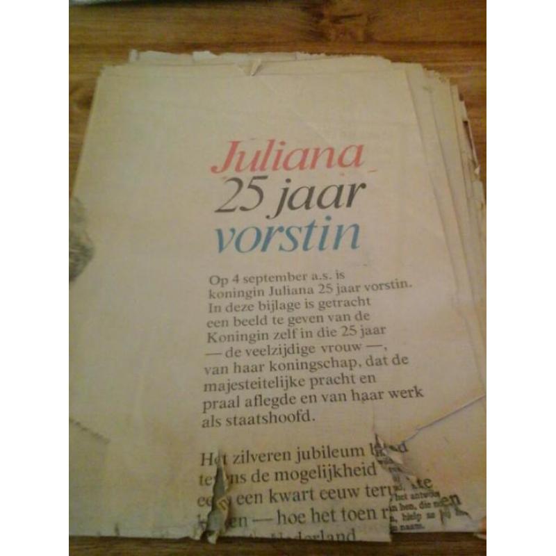 Oude krant Juliana 25 jaar vorstin