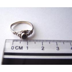 925 Zilveren ring met zwart onyx, maat 16