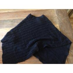 Wollen zwarte poncho (one size)