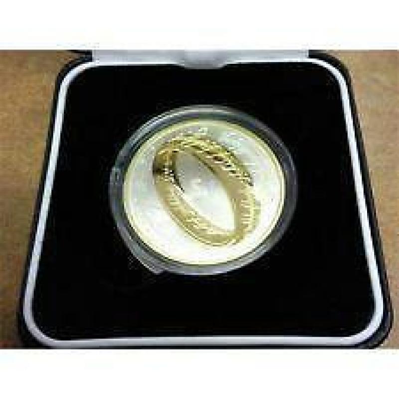 Prachtige Zilver Clad Lord of the Rings NZ Gouden Ring Munt