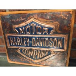 Harley Davidson koperen bord