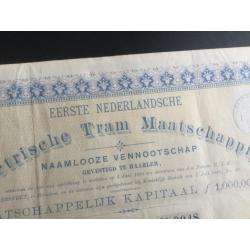 Foto tram Spuistraat en document tram 1898
