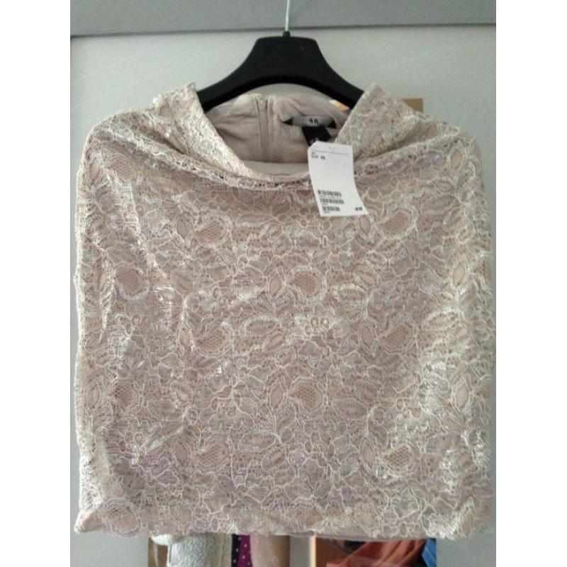 rok kant nude lace beige kant XS nieuw
