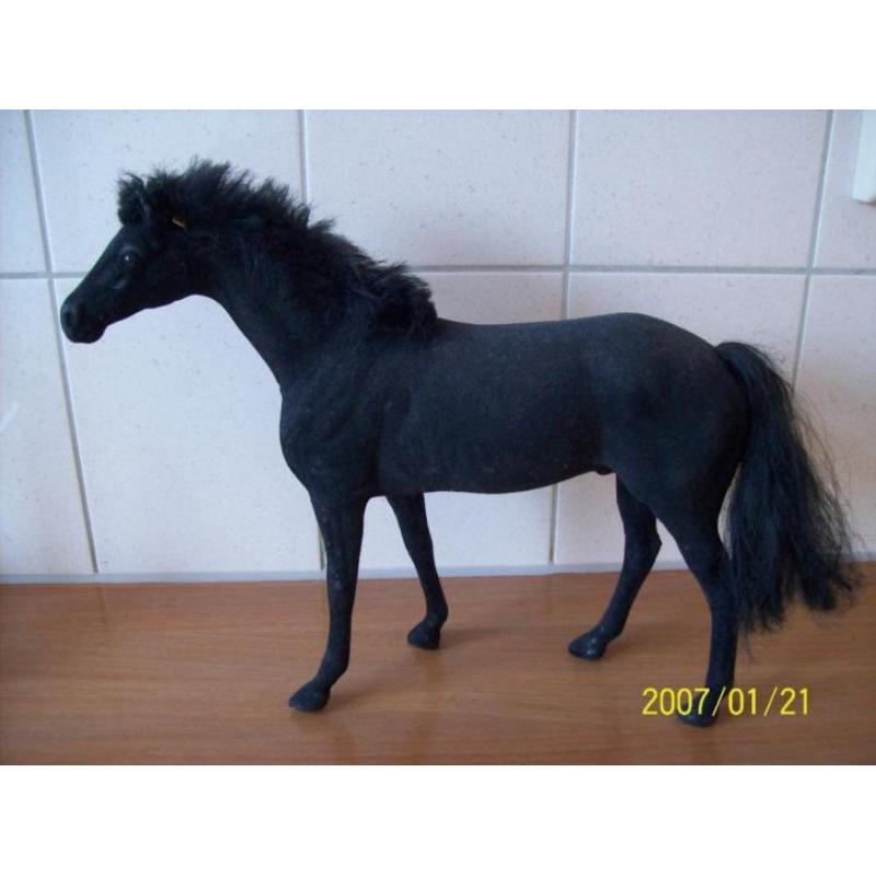 Groot Zwart staand paard