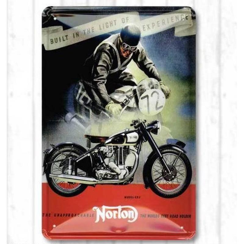 Norton Motor Metalen Reclamebord - Wandbord Garage bord -