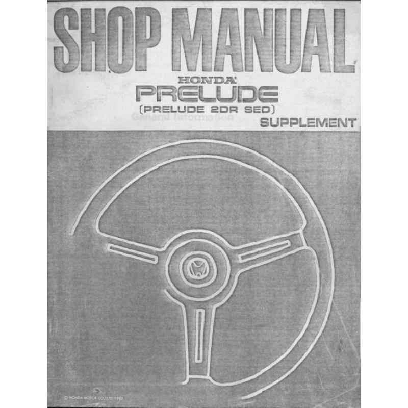 1980 Honda Prelude 2DR Werkplaatshandboek supplement KOPIE