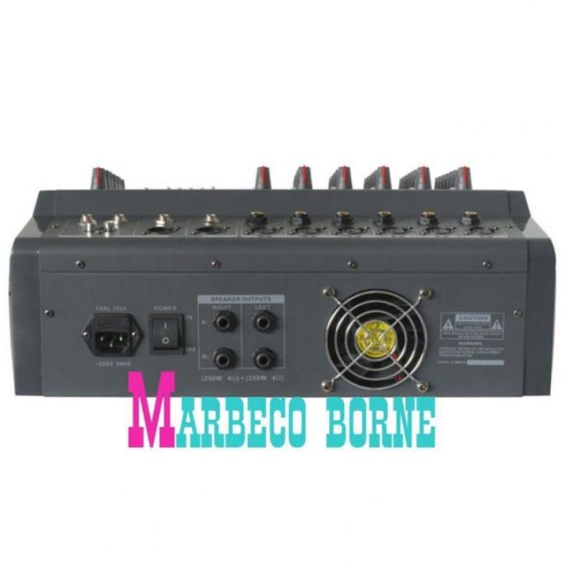 Mengpaneel, Power mixer 6 kan. stereo DSP ingeb. versterker