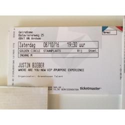 Te koop 4 Golden Circle VIP-Tickets Justin Bieber 08/10/2016