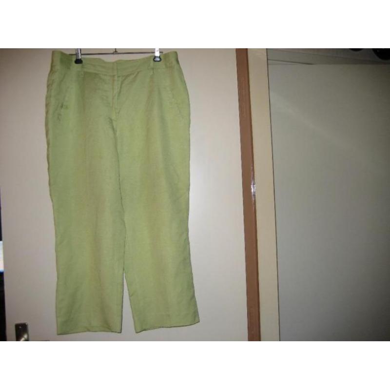 Groene broek, david n, 10 (40), capri-lengte