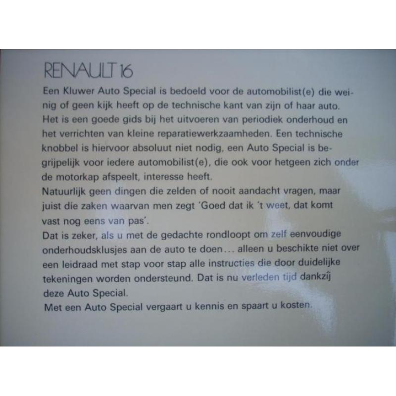 Renault 16 (reparatie en onderhouds manual)
