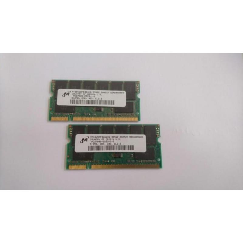 SODIMM 1Gb (2x 512Mb) Pc2700 DDR 333 CL2.5
