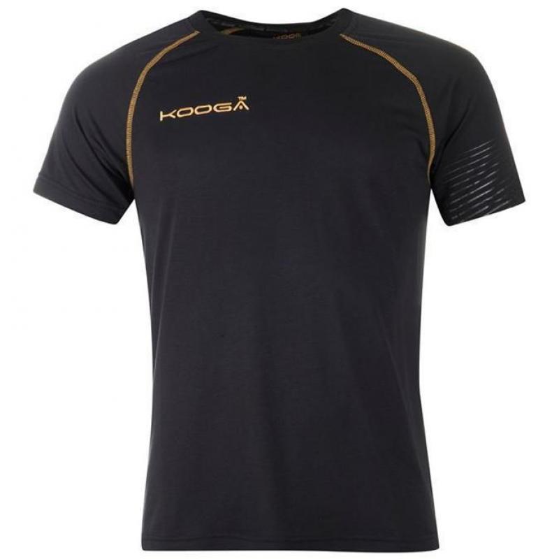 KooGa Pro Tech Rugby T-Shirt Kids Zwart/Goud 122 128 134 140