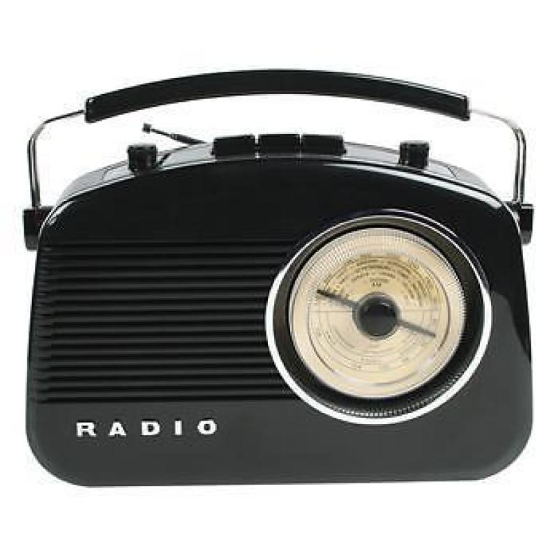 Retrodesign AM/FM-radio - zwart