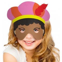 Roze pieten masker - Zwarte Piet accessoires