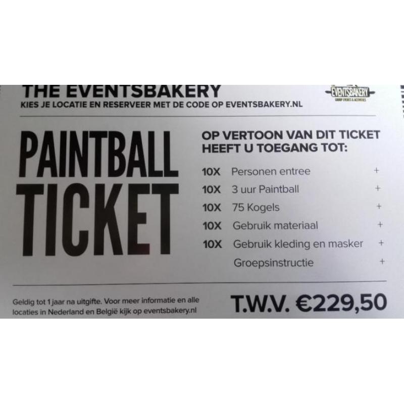 Paintball ticket voor 10 personen t.w.v. 229,50